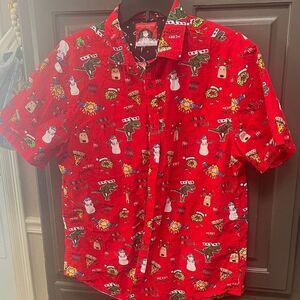 Denim and flower Christmas shirt